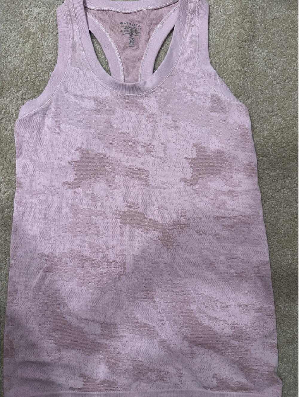 (4)Athleta Pink Camouflage Racerback Tank Top XS